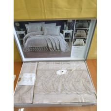 TM MODA BOX Покрывало жакардовое 240*260 KOSEM беж