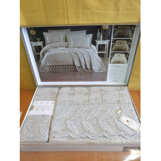 TM MODA BOX Покрывало жакардовое 240*260 KOSEM серый