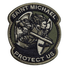 Шеврон на липучці Saint Michael 7х7,6 см вишитий патч, нашивка, шеврон Архангел Михайл