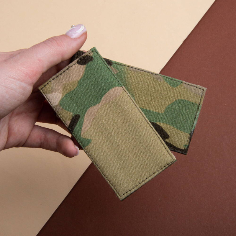 Набір шевронів 2 шт. з липучкою Звання ВСУ Солдати 5х10 см, вишитий патч шеврон мультикам