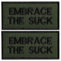 Набір шевронів 2 шт. із липучкою Embrace the suck 4х8 см вишитий патч шеврон нашивка