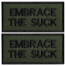 Набір шевронів 2 шт. із липучкою Embrace the suck 4х8 см вишитий патч шеврон нашивка
