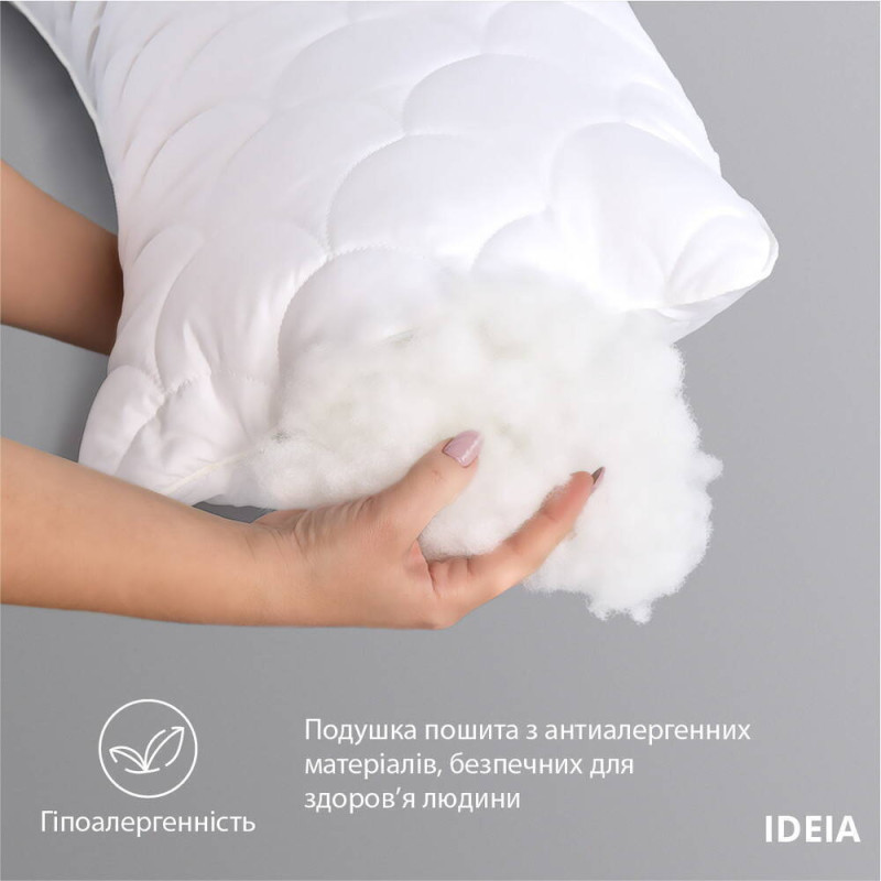 Подушка ортопедична з наволочкою сатин для сну та відпочинку S-Form IDEIA 40х130 см антиалергенна з блискавкою