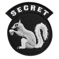 Шеврон на липучці Secret Squirrel 7,5×8,5 см вишитий патч, нашивка, шеврон Білка Розводка