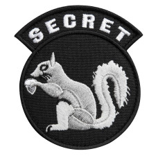 Шеврон на липучці Secret Squirrel 7,5×8,5 см вишитий патч, нашивка, шеврон Білка Розводка