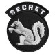 Шеврон на липучці Secret Squirrel 7,5×8,5 см вишитий патч, нашивка, шеврон Білка Розводка