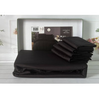 Siyah Satin Bed Linen Set, Euro Size. Word of Dream. (11310)