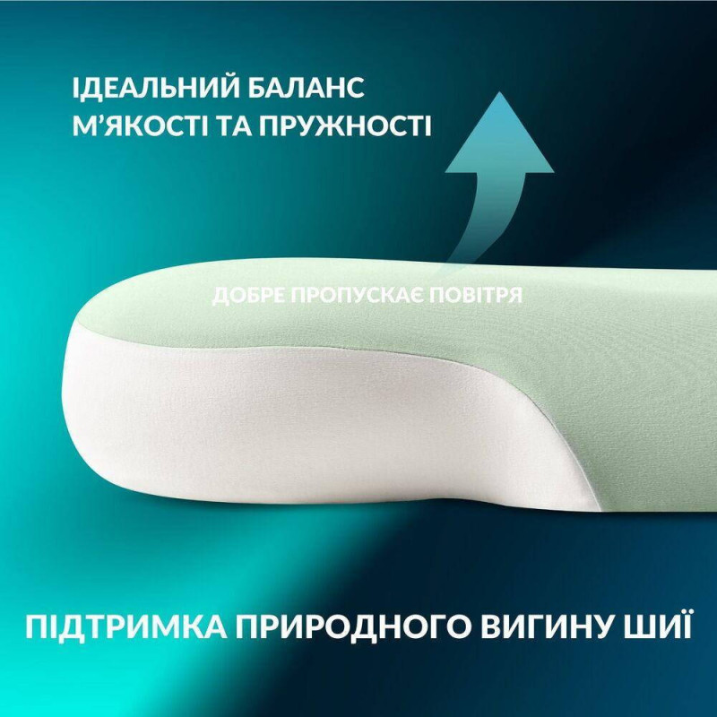 Подушка ортопедична CloudTherapy 65х40х10 см IDEIA анатомічна з ефектом пам'яті для сну на боці, спині та