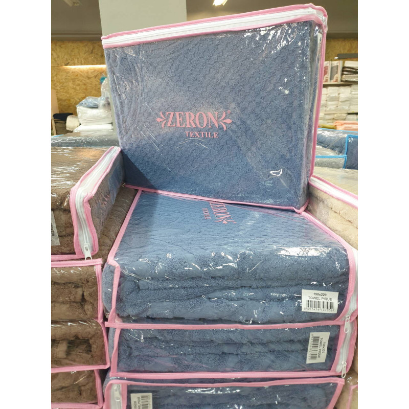 Махрове простирадло бавовна 150х220 (TM Zeron) 470 г/м2 Indigo Туреччина