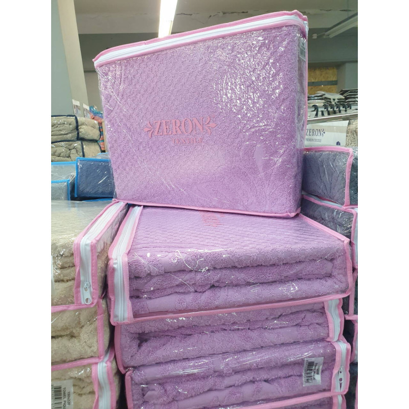 Махрове простирадло бавовна 200х220 (TM Zeron) 470 г/м2 Lila, Туреччина