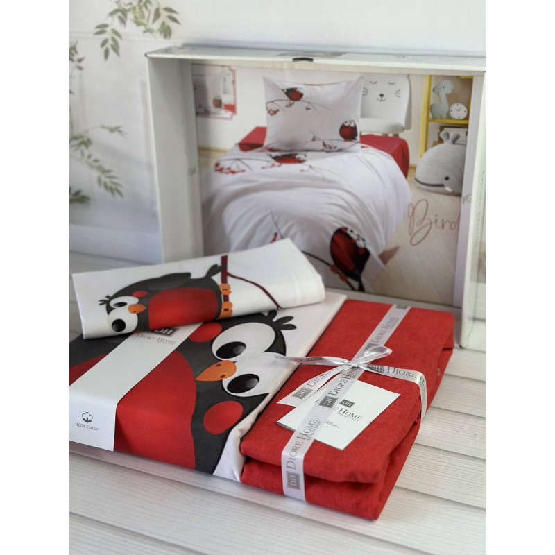 Bird дитяча полуторна постільна білизна. Ранфорс. Romeo home Туреччина. (17799)