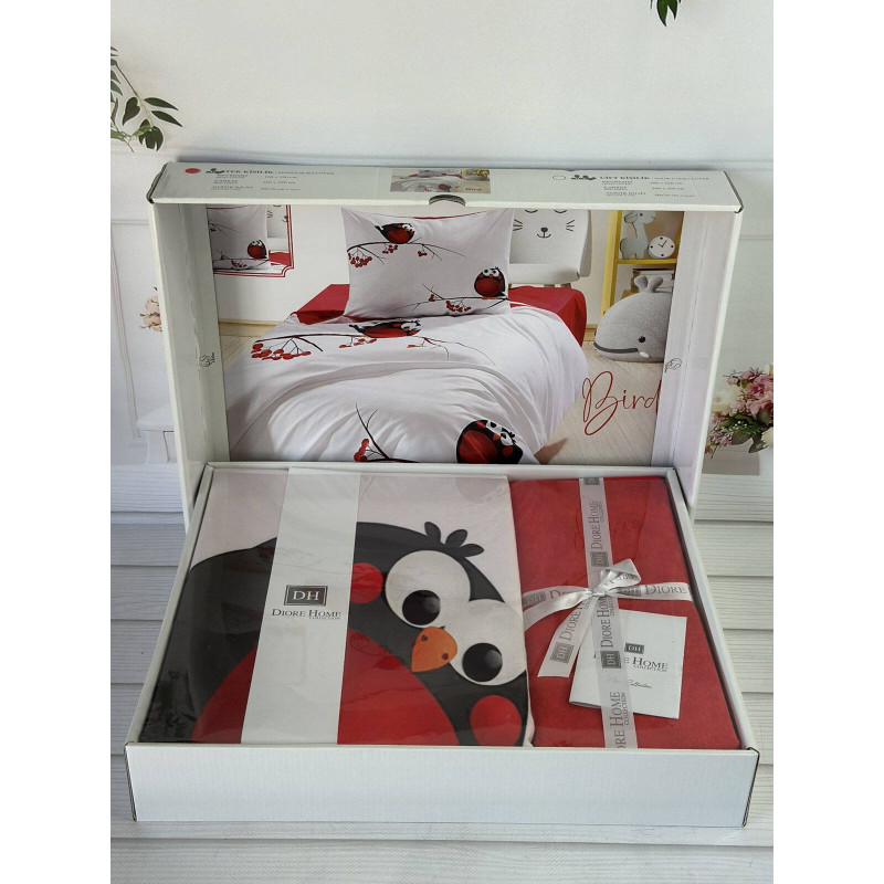 Bird дитяча полуторна постільна білизна. Ранфорс. Romeo home Туреччина. (17799)