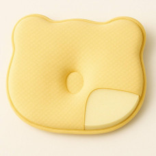 Подушка ортопедична дитяча BabyComfort PAPAELLA 27×22×3 см з ефектом пам'яті, у формі ведмедика жовта