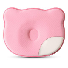 Подушка ортопедична дитяча BabyComfort PAPAELLA 27×22×3 см з ефектом пам'яті, у формі ведмедика рожева