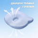 Подушка ортопедична дитяча BabyComfort PAPAELLA 27×22×3 см з ефектом пам'яті, у формі ведмедика блакитна