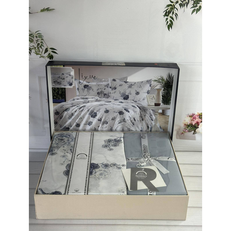 Lixue сатинова постільна білизна Євро Romeo home