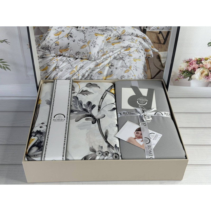 Сатинова постільна білизна Romeo home Євро 100% бавовна