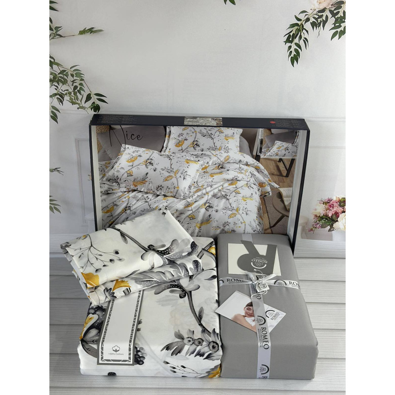 Сатинова постільна білизна Romeo home Євро 100% бавовна