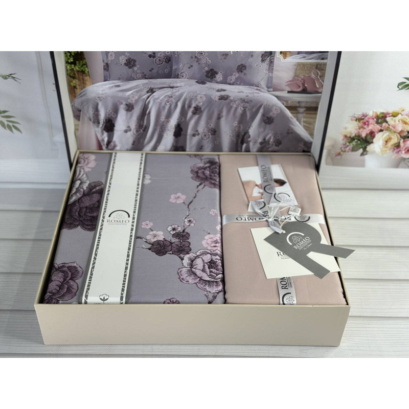 Сатинова постільна білизна Riona Євро Romeo home