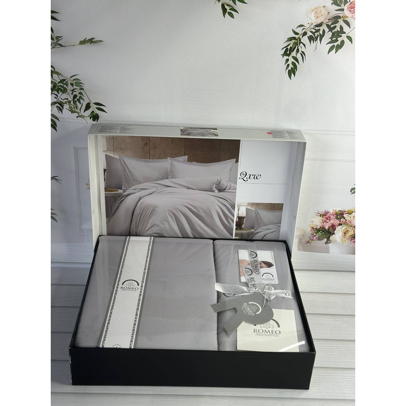 Однотонна сатинова постільна білизна Євро Romeo home