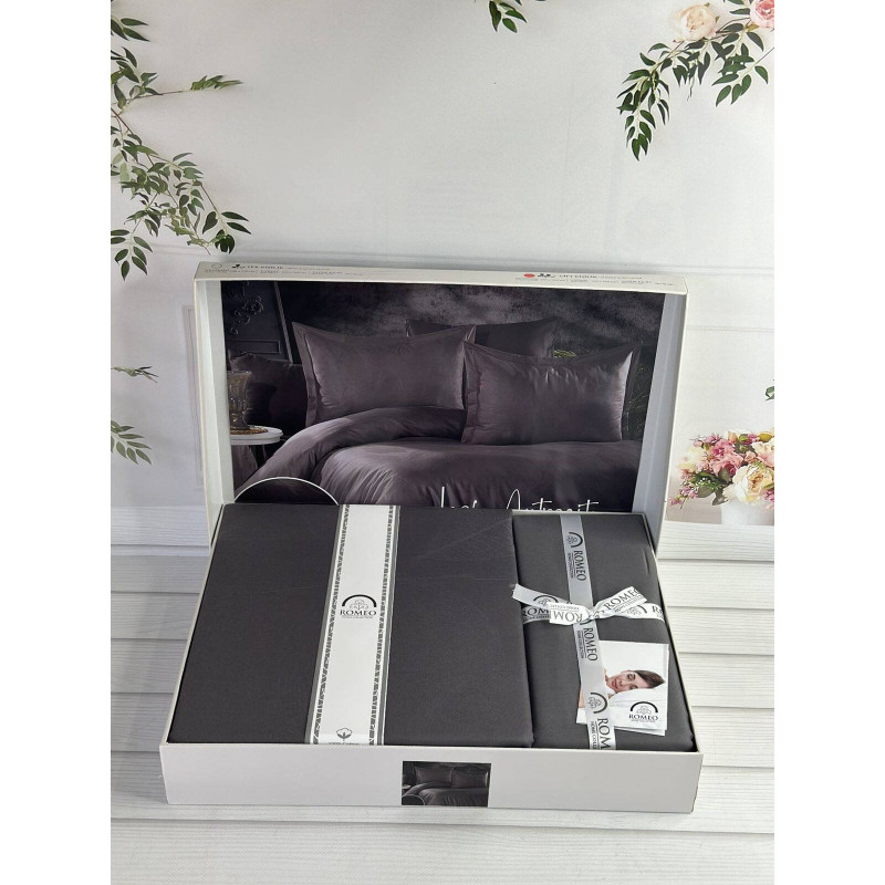 Жакардова постіль Ramses Grey євро Romeo Home