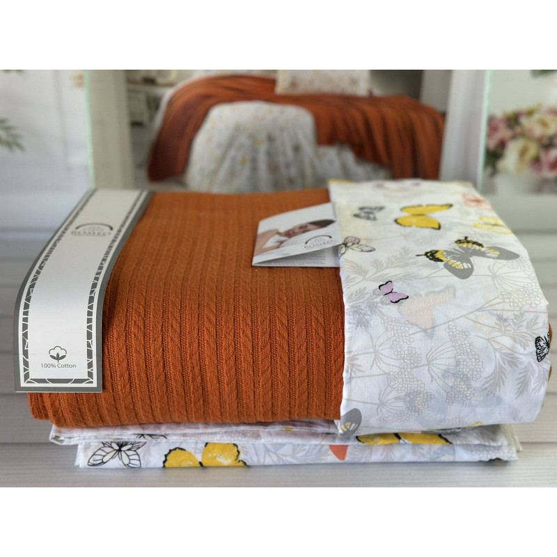 Літній набір Oranc з пледом машинної в’язки Romeo home
