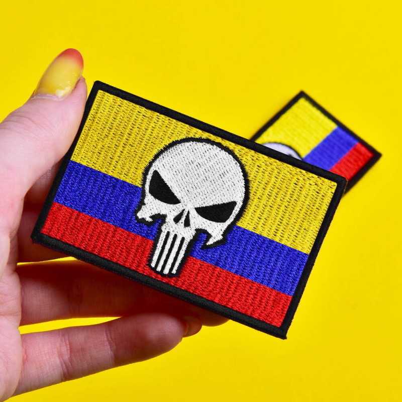 Шеврони на липучці 2 шт. Череп Карателя 5х8 см