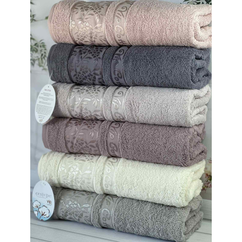 Махрові рушники Vip cotton Buket 50х90 см, набір 6 шт
