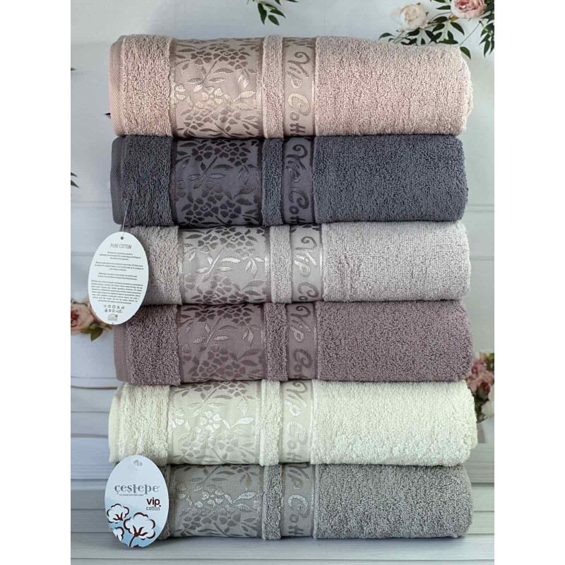 Махрові рушники Vip cotton Buket 50х90 см, набір 6 шт