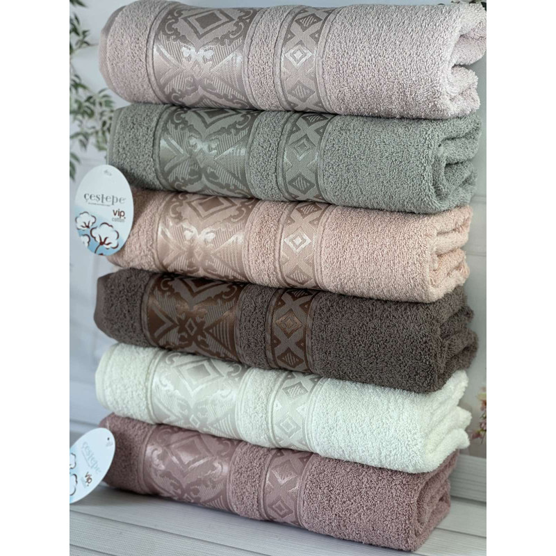 Махрові рушники Vip cotton Falfa 50х90 (набір 6 шт)