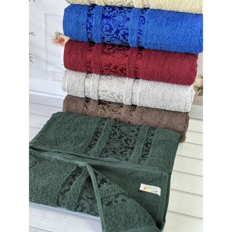 Махрові рушники Vip cotton Hayal 50х90, набір 6 шт