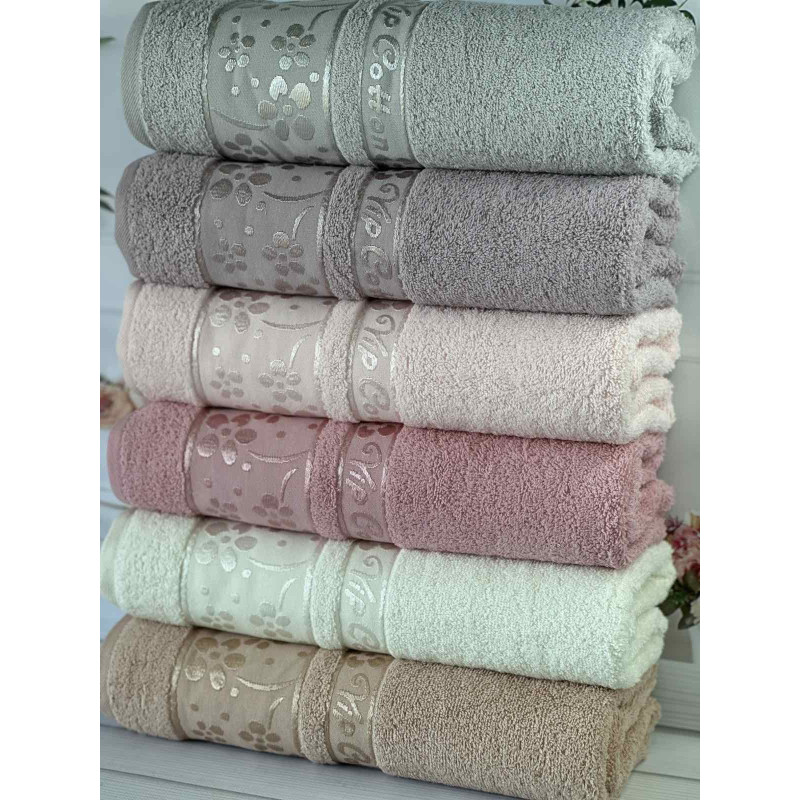 Махрові рушники Vip cotton Orkide 50х90, 6 шт
