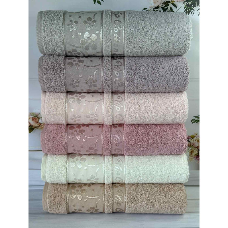 Махрові рушники Vip cotton Orkide 50х90, 6 шт