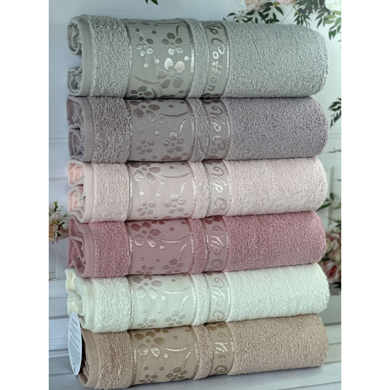 Махрові рушники Vip cotton Orkide 50х90, 6 шт