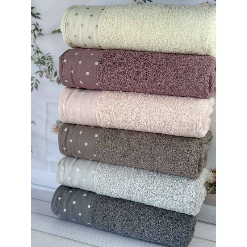 Vip cotton Inci махрові рушники 70х140см., 6 шт/уп. CestepeТуреччина. (64359)