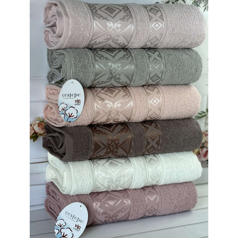 Махрові рушники Vip cotton Falfa 70х140 см, набір 6 шт