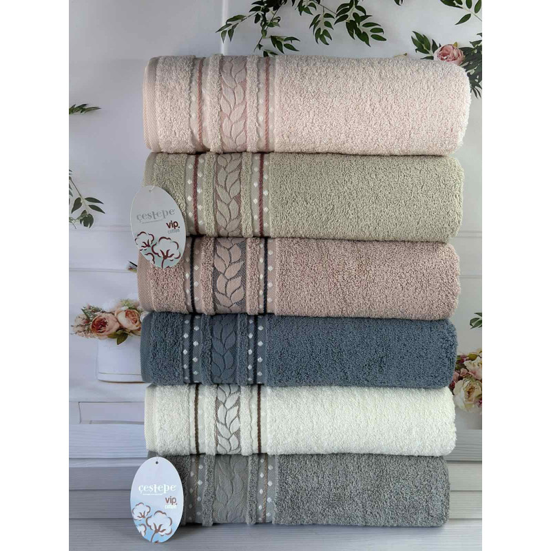Махрові рушники Vip cotton Filiz 70х140 (набір 6 шт)