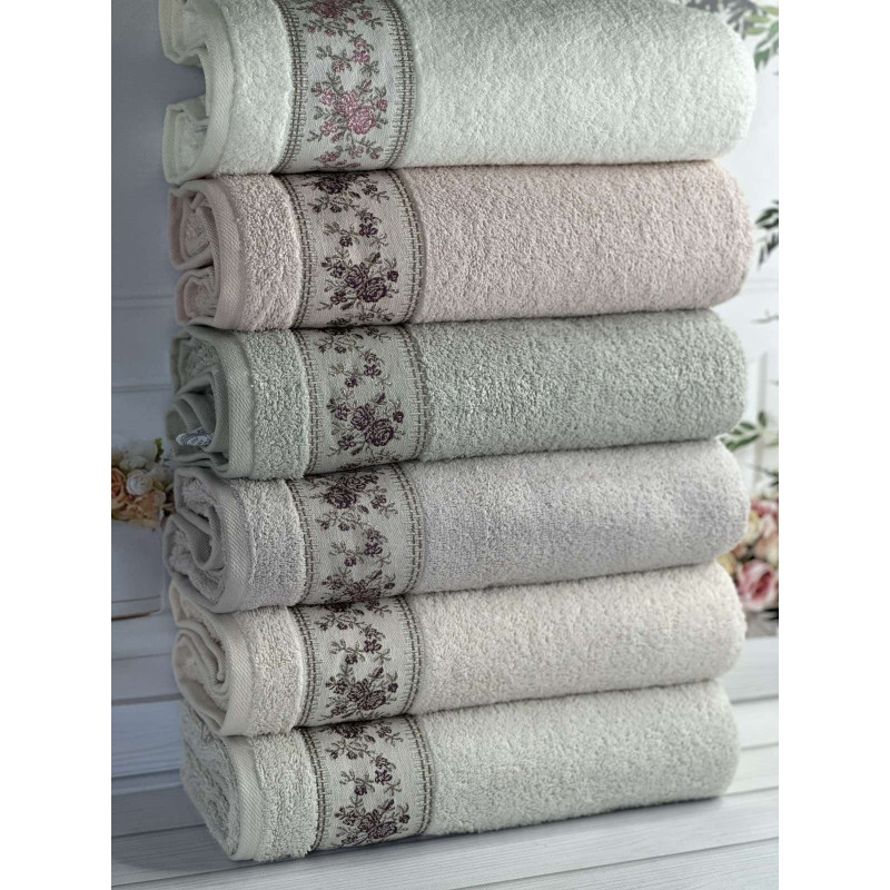 Махрові рушники Vip cotton Ronesans 70х140 (набір 6 шт)