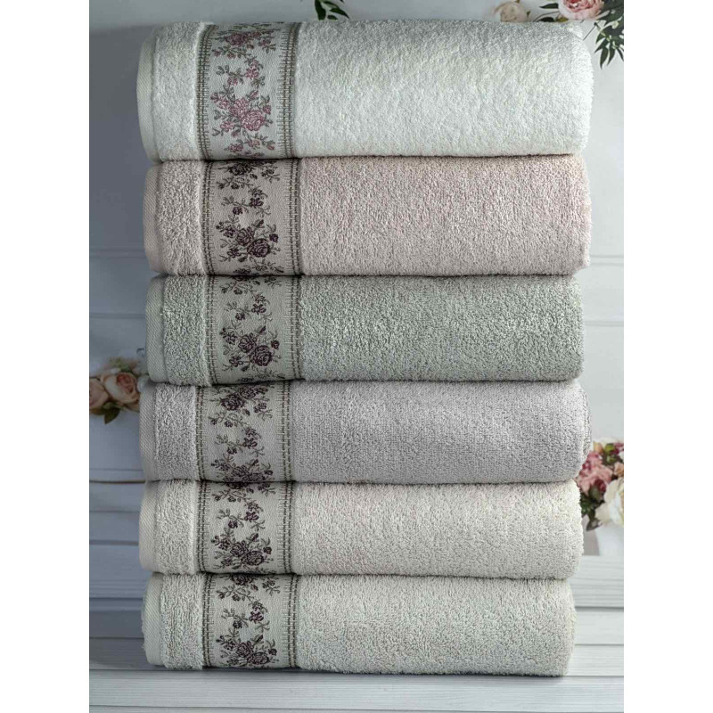 Махрові рушники Vip cotton Ronesans 70х140 (набір 6 шт)