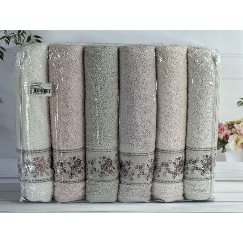 Махрові рушники Vip cotton Ronesans 70х140 (набір 6 шт)