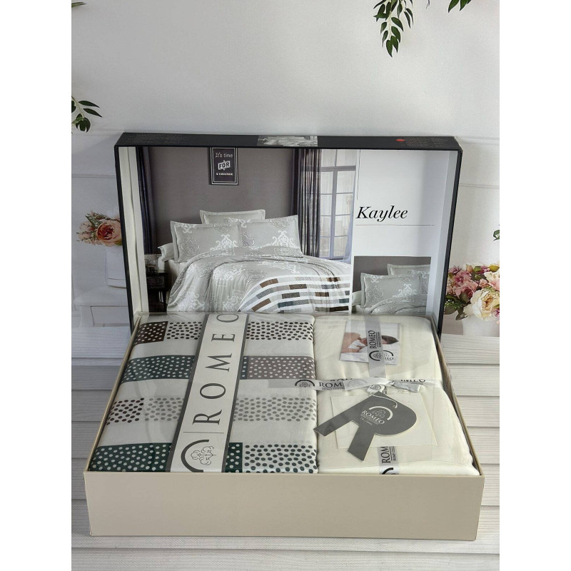 Сатинова постільна білизна Kaylee Євро Romeo Home