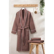 TM Zeron Exclusive вафельний чоловічий халат  Kahve  2XL