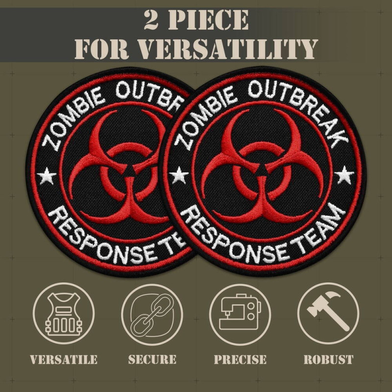 Шеврони на липучці Zombie Outbreak Response Team 8 см