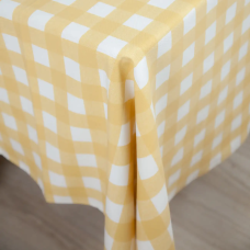 Скатертина "Panama" водовідштовхуюча Yellow Check, 160x200