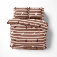 Постільна білизна ТЕП "Soft dreams" Line Brown, 70x70, двоспальна