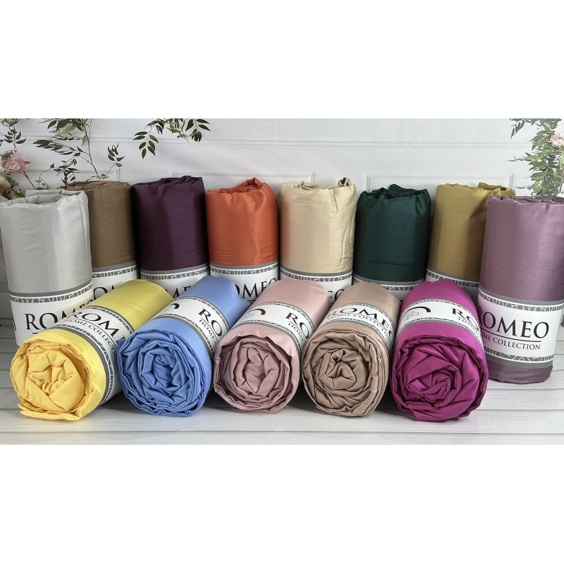 Duz sari 160х200см., сатинове простирадло на резинці. RomeoТуреччина. (87253)