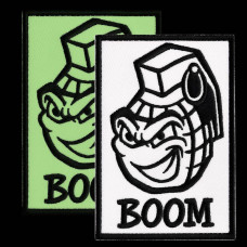 Набір шевронів 2 шт. із липучкою BOOM, що світяться в темряві, 5,4х8 см, вишитий патч нашивка