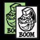 Набір шевронів 2 шт. із липучкою BOOM, що світяться в темряві, 5,4х8 см, вишитий патч нашивка