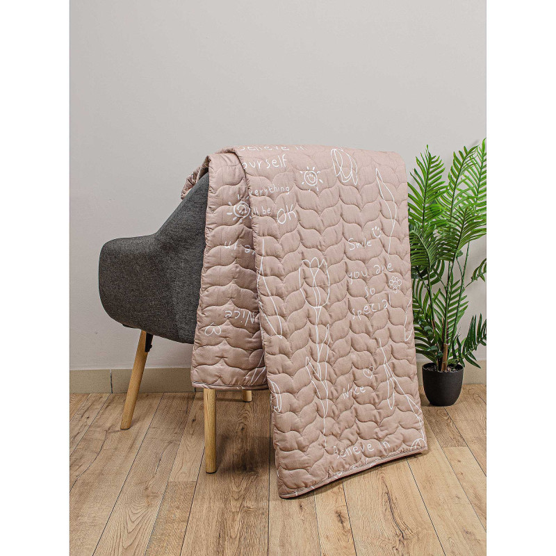 Покривало стьобане двостороннє "Believe" (бежевий) 160х210 183987