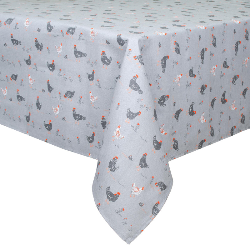 Скатертина Home Line "Прогулянка з курчатами" (сірий) 120х150 183919